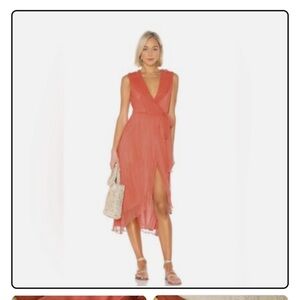 Revolve X House of Harlow Meriem Dress in Coral